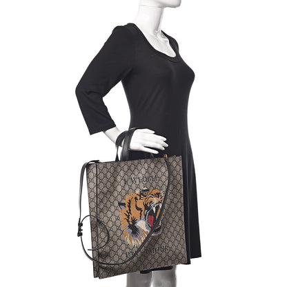 Gucci GG Supreme Monogram L'Aveugle Par Amour Print Vertical Tote Black 2 of 20