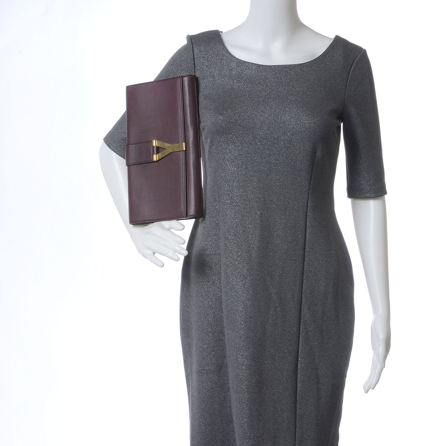 Leather Classic Y Chyc Clutch Burgundy