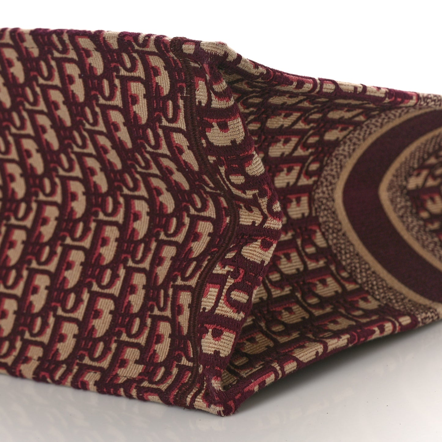 CHRISTIAN DIOR Oblique Large Book Tote Burgundy Multicolor