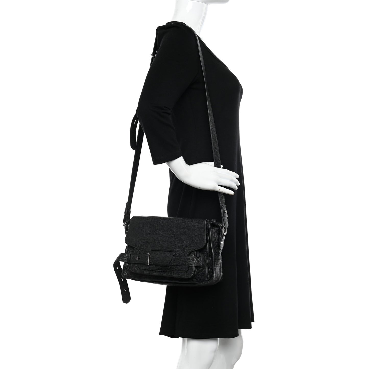 Calfskin Beacon Saddle Bag Black