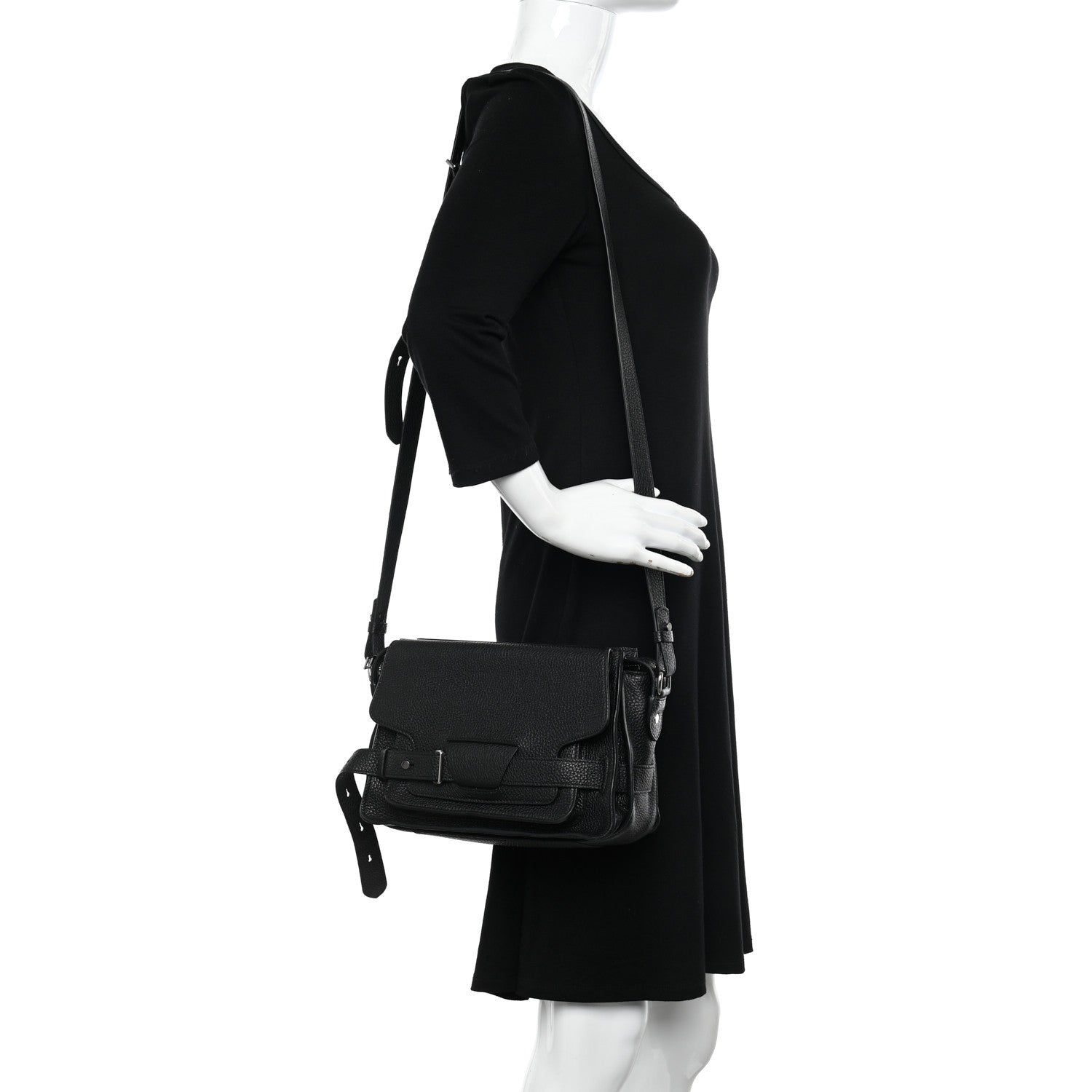 Proenza Schouler Calfskin Beacon Saddle Bag Black 2 of 13