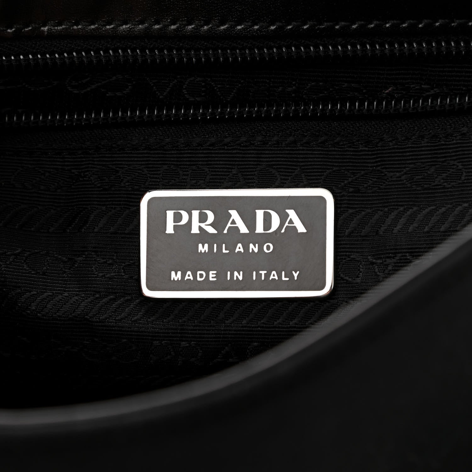 Prada Calfskin Nylon Shoulder Bag Black 6 of 10