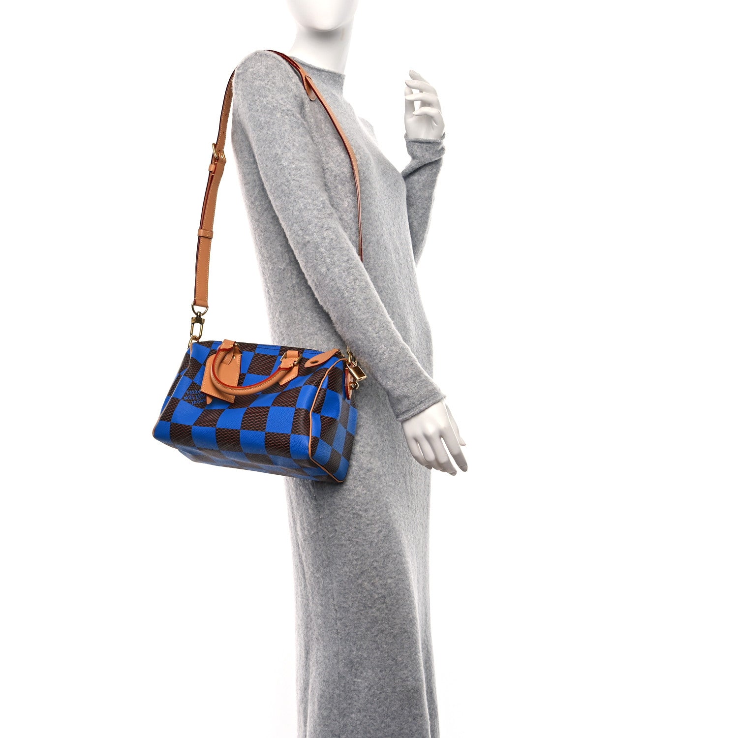Louis Vuitton Damier Pop Speedy Bandouliere 25 Blue 2 of 8