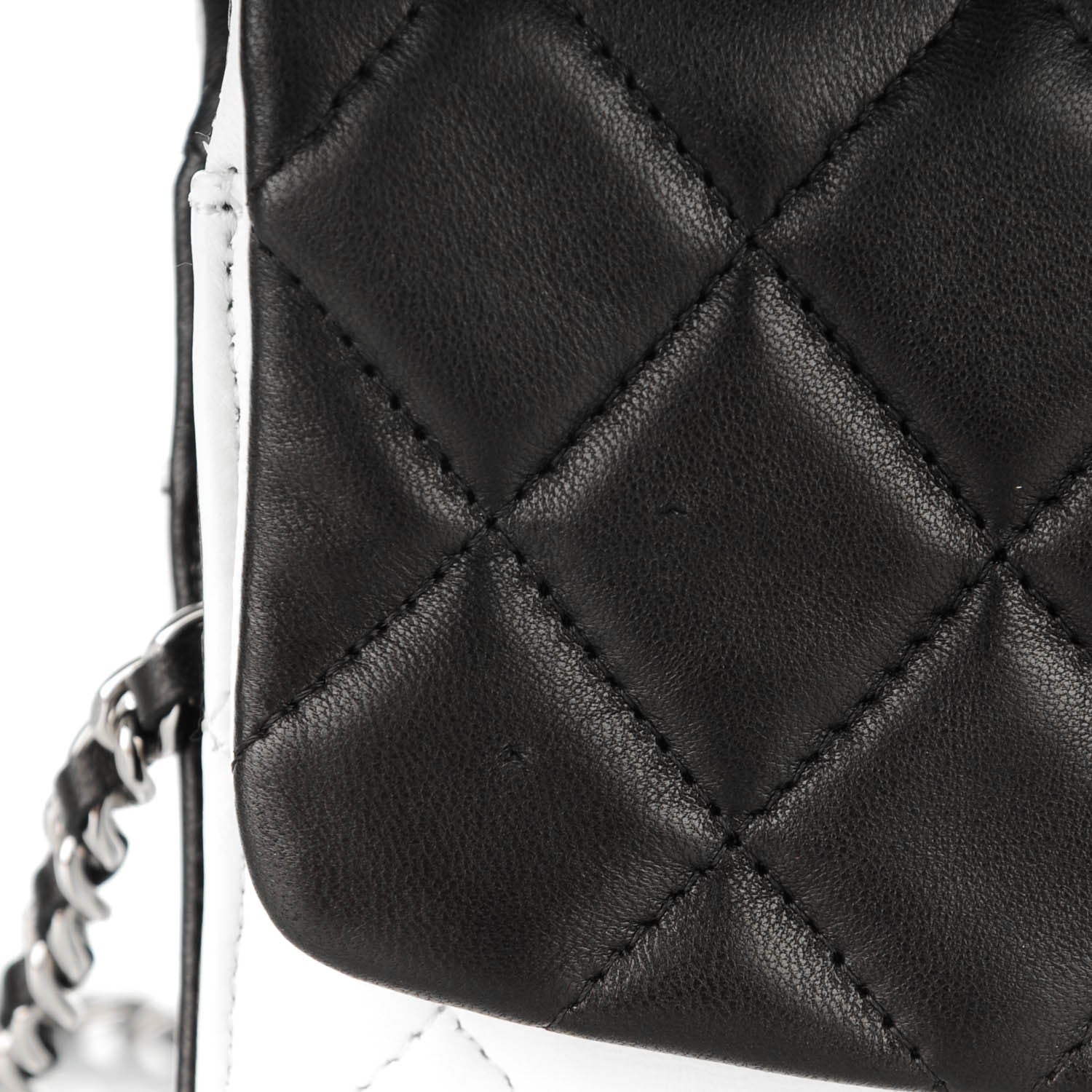Chanel Lambskin Quilted Double Sided Wallet On Chain WOC White 8 of 9