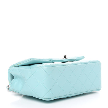 Chanel Lambskin Quilted Mini Rectangular Flap Light Blue 3 of 13