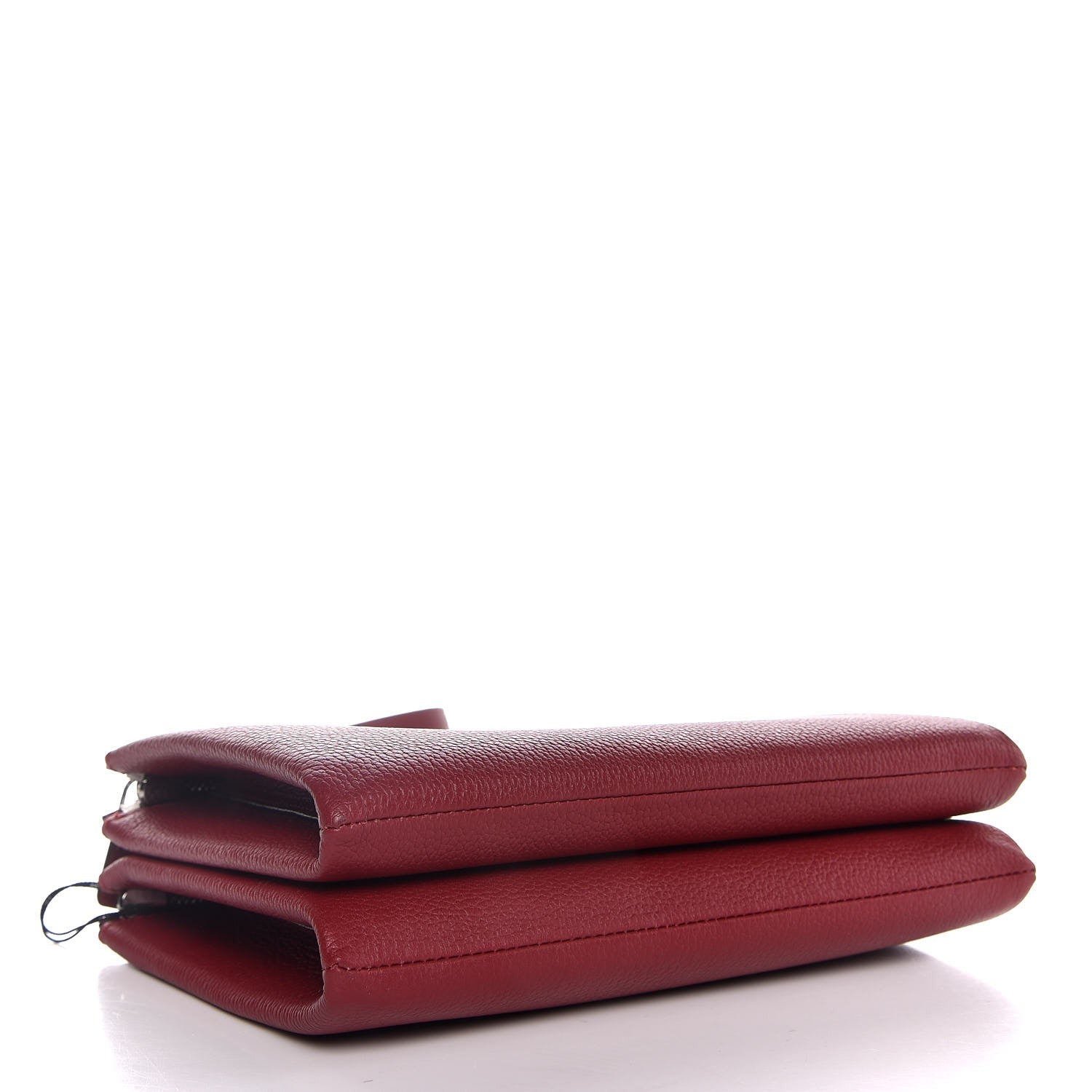 MCM Grained Calfskin Milla Double Crossbody Bag Sash Burgundy 4 of 8