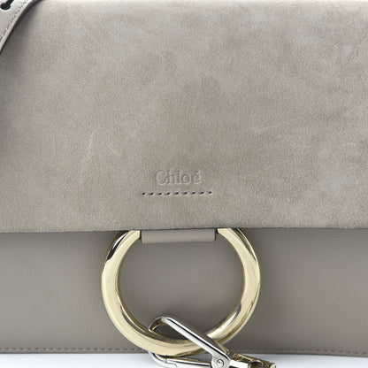 Chloe Suede Calfskin Small Faye Shoulder Bag Motty Grey 9 of 9