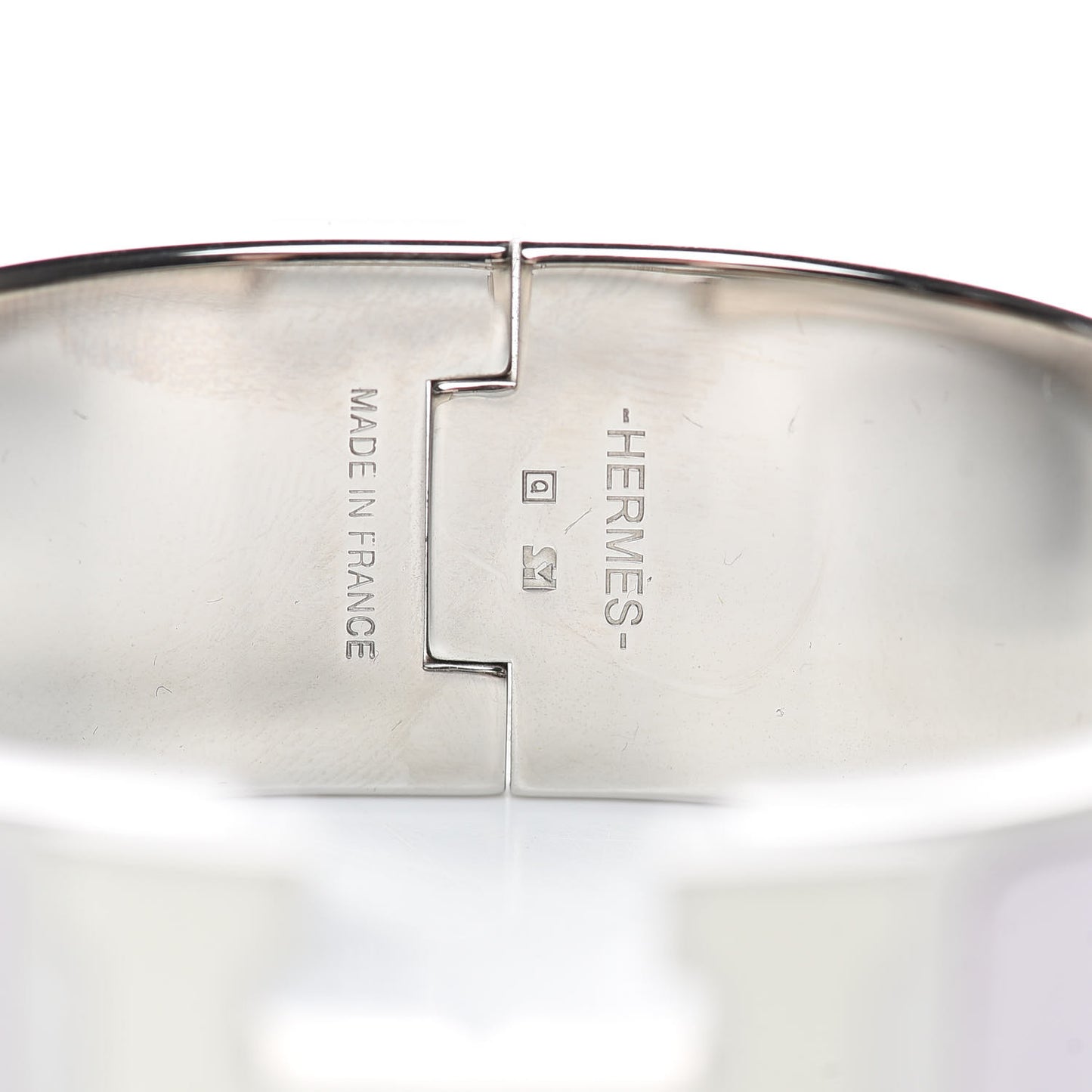 Enamel Wide Clic Clac H Bracelet PM Rose Nymph White
