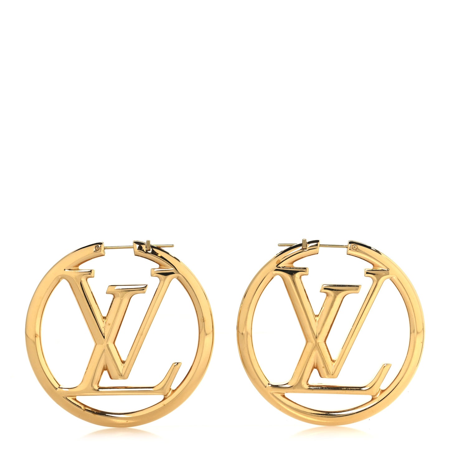 Metal Louise Hoop Earrings Gold