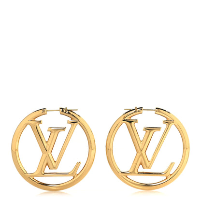 Louis Vuitton Metal Louise Hoop Earrings Gold 1 of 5