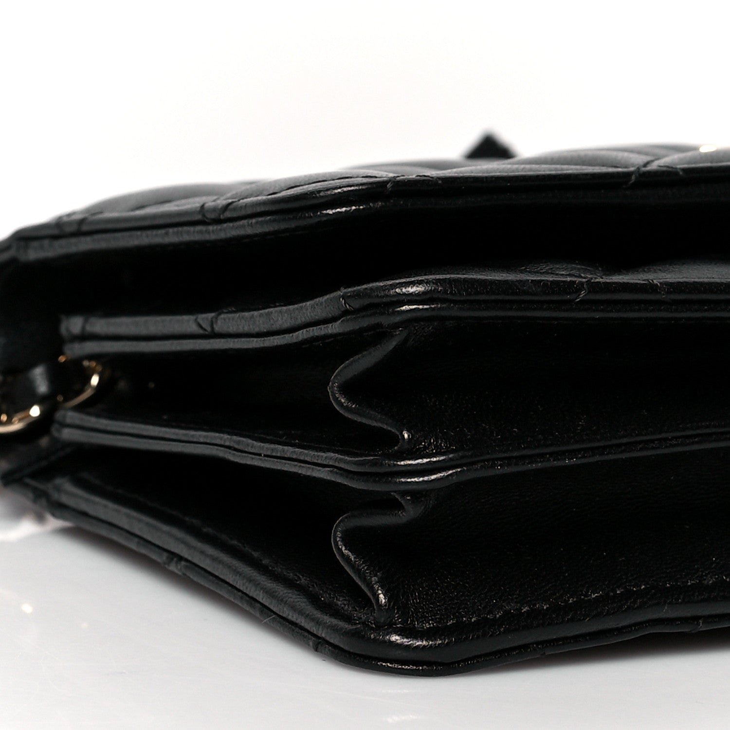 Chanel Lambskin Quilted Mini Camellia Bow Wallet On Chain WOC Black 9 of 10