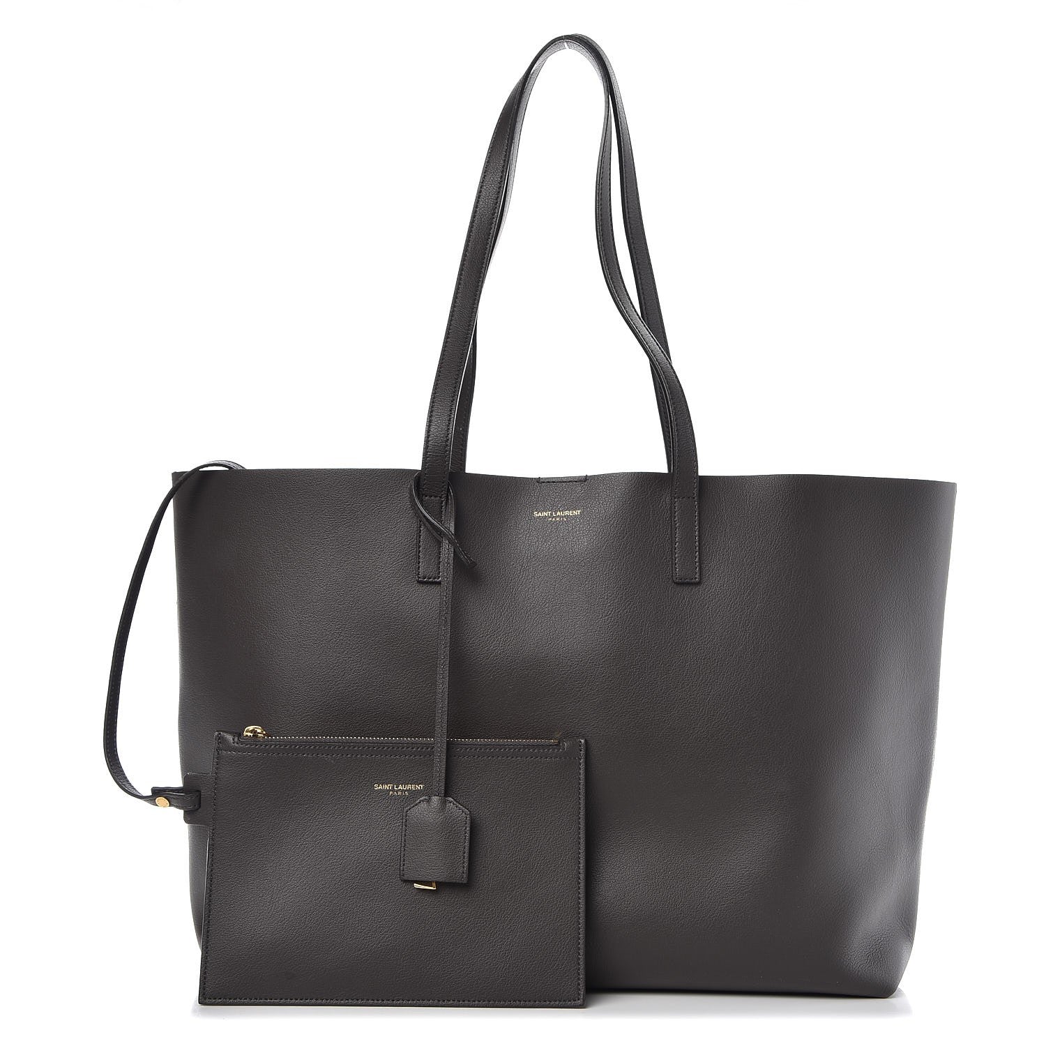 Saint Laurent Calfskin Large Shopping Tote Dark Grey 3 of 15