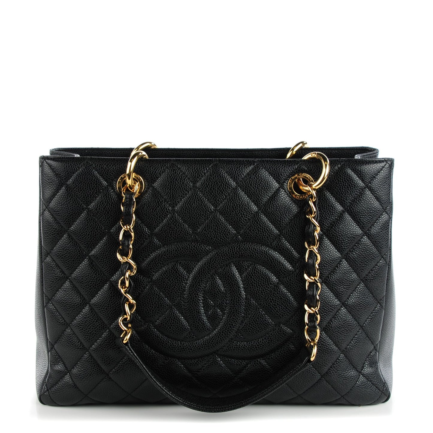 Caviar Quilted Grand Shopping Tote GST Black