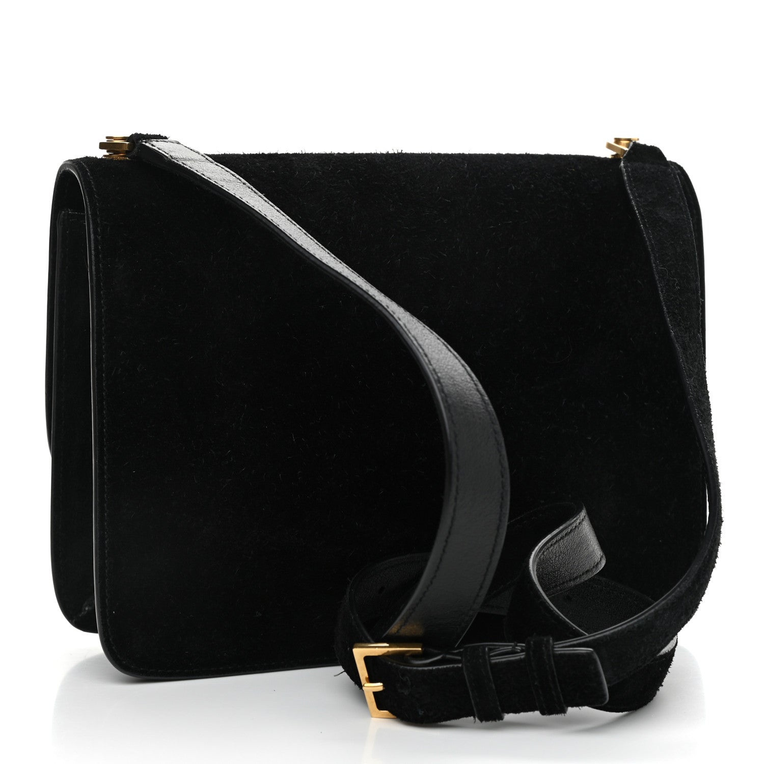 Saint Laurent Suede Carre Satchel Black 3 of 9