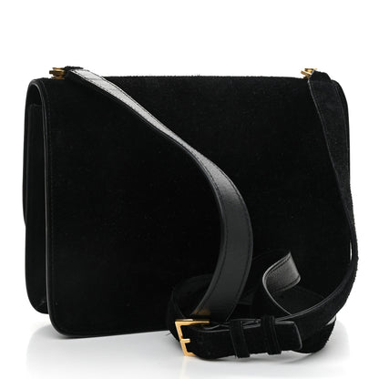 Saint Laurent Suede Carre Satchel Black 3 of 9