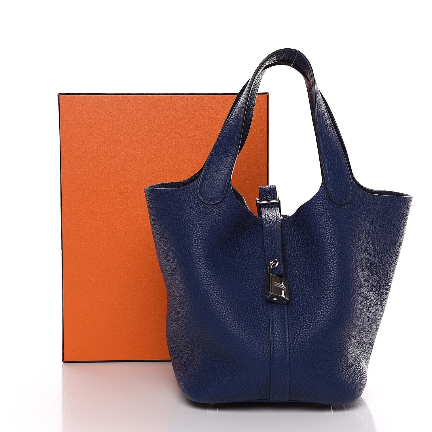 Hermes Taurillon Maurice Picotin Lock 18 PM Bleu Saphir 9 of 9