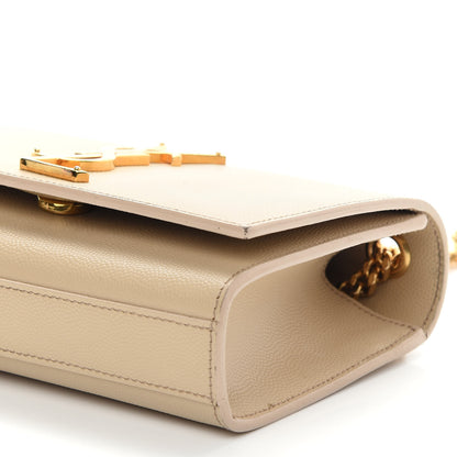 Saint Laurent Grain De Poudre Small Monogram Kate Satchel Nude Powder 8 of 9