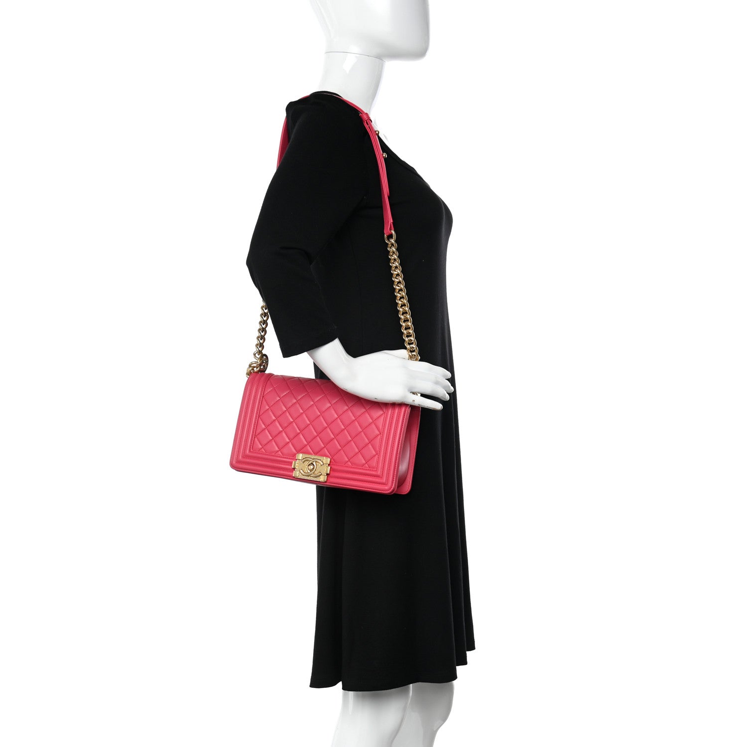 Chanel Lambskin Quilted Medium Boy Flap Fuchsia 2 of 10