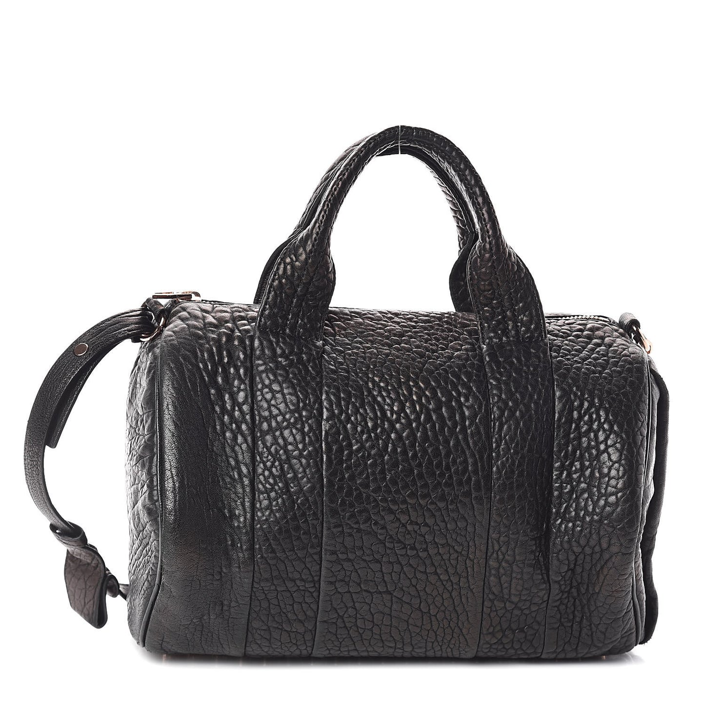 Pebbled Lambskin Rocco Black Rose Gold Hardware