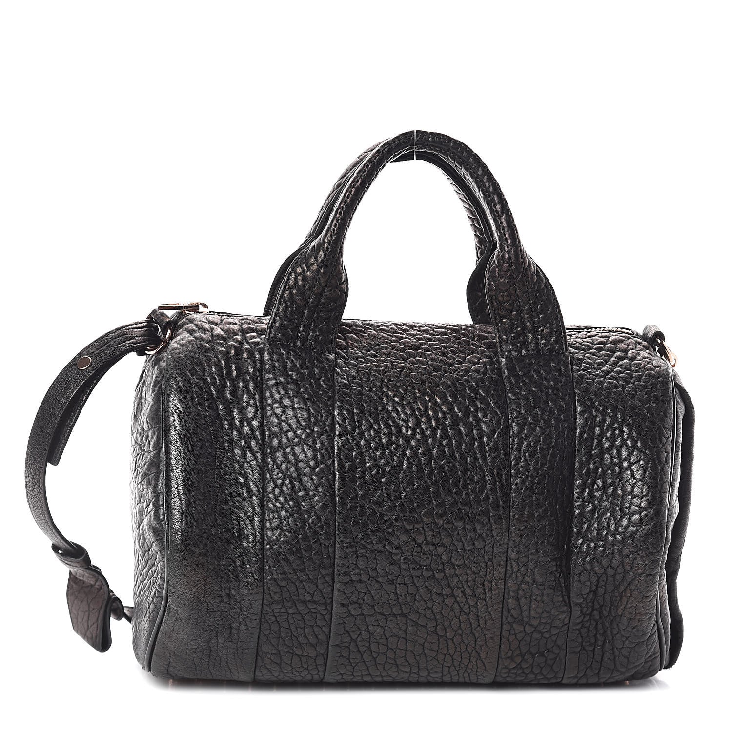 Alexander Wang Pebbled Lambskin Rocco Black Rose Gold Hardware 1 of 9