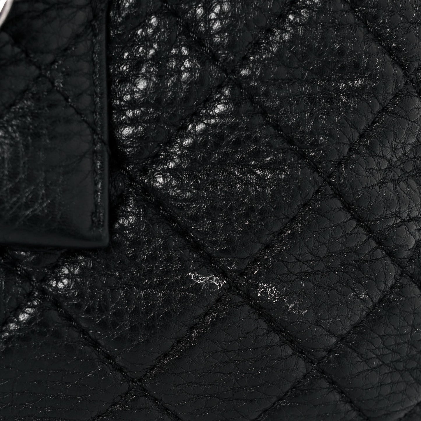 Calfskin Quilted XXL Travel Flap Bag Black
