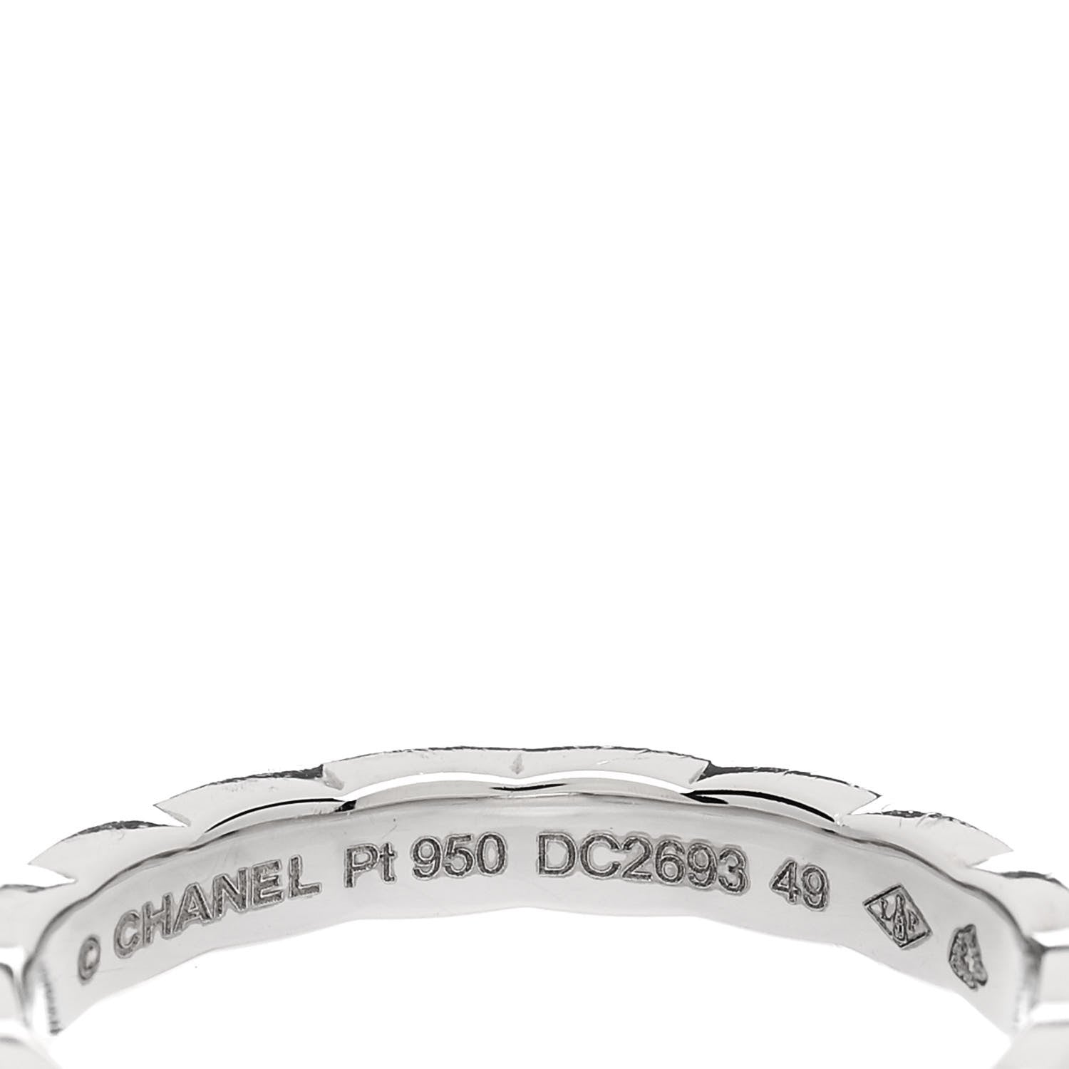 Chanel Platinum Diamond Mini Coco Crush Ring 49 4.75 4 of 5