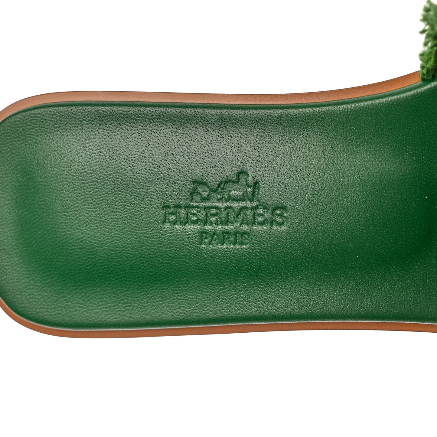 Toile H Oran Fringe Sandals 36 Vert