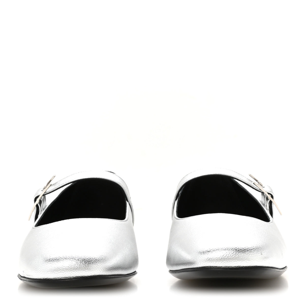 Hermes Metallic Goatskin Jane Ballet Flats 39 Gris Argente 3 of 10