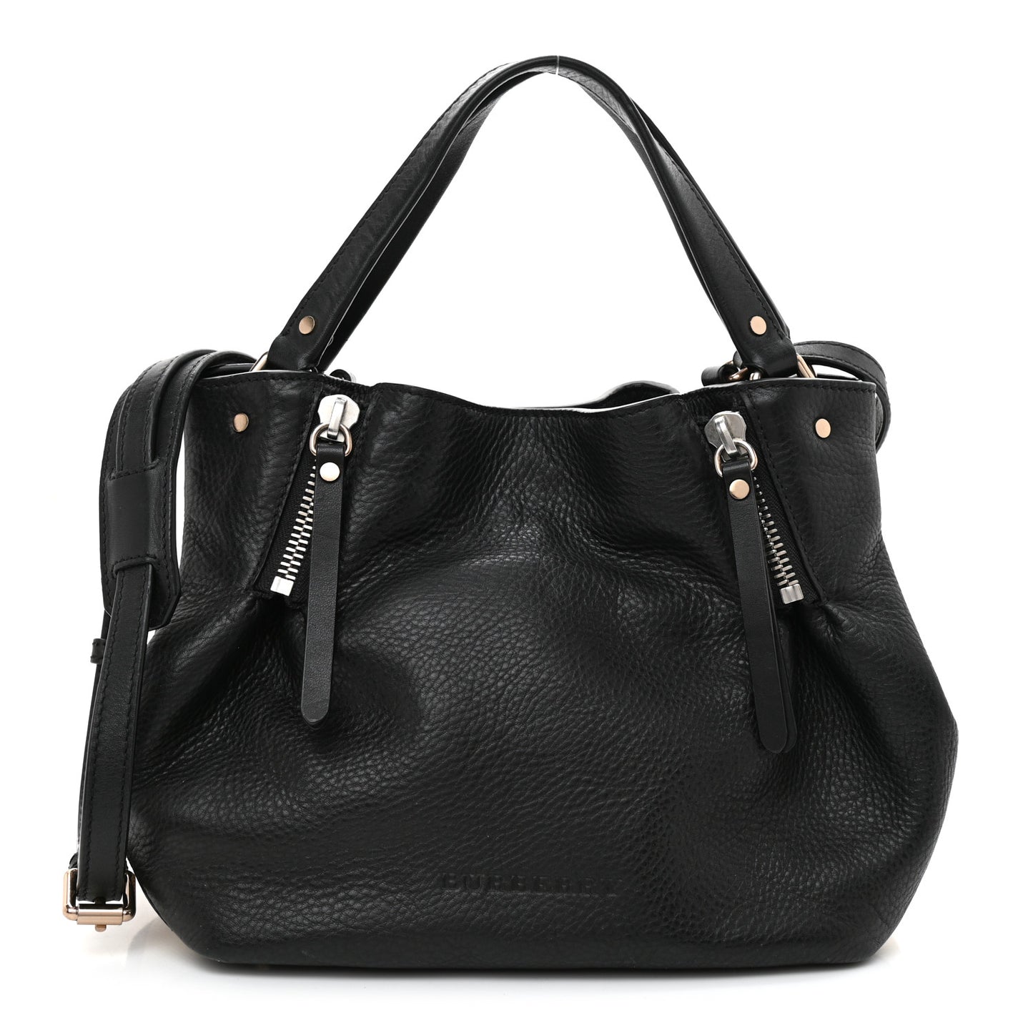 Grainy Calfskin House Check Small Maidstone Black