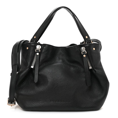 Burberry Grainy Calfskin House Check Small Maidstone Black 2 of 12