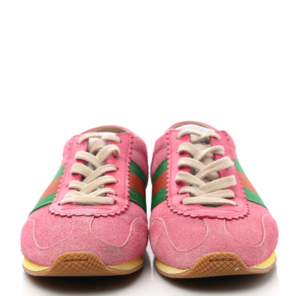 Gucci Suede Web Womens Rocket Sneakers 37 Rhododendron Pink 2 of 12