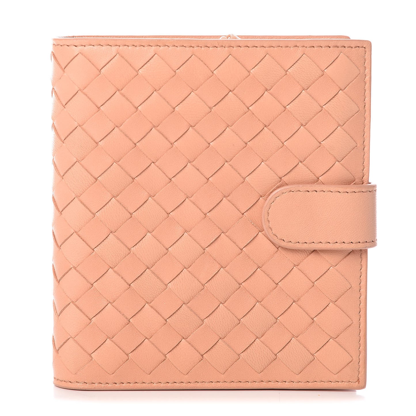 Nappa Intrecciato French Compact Wallet Peach