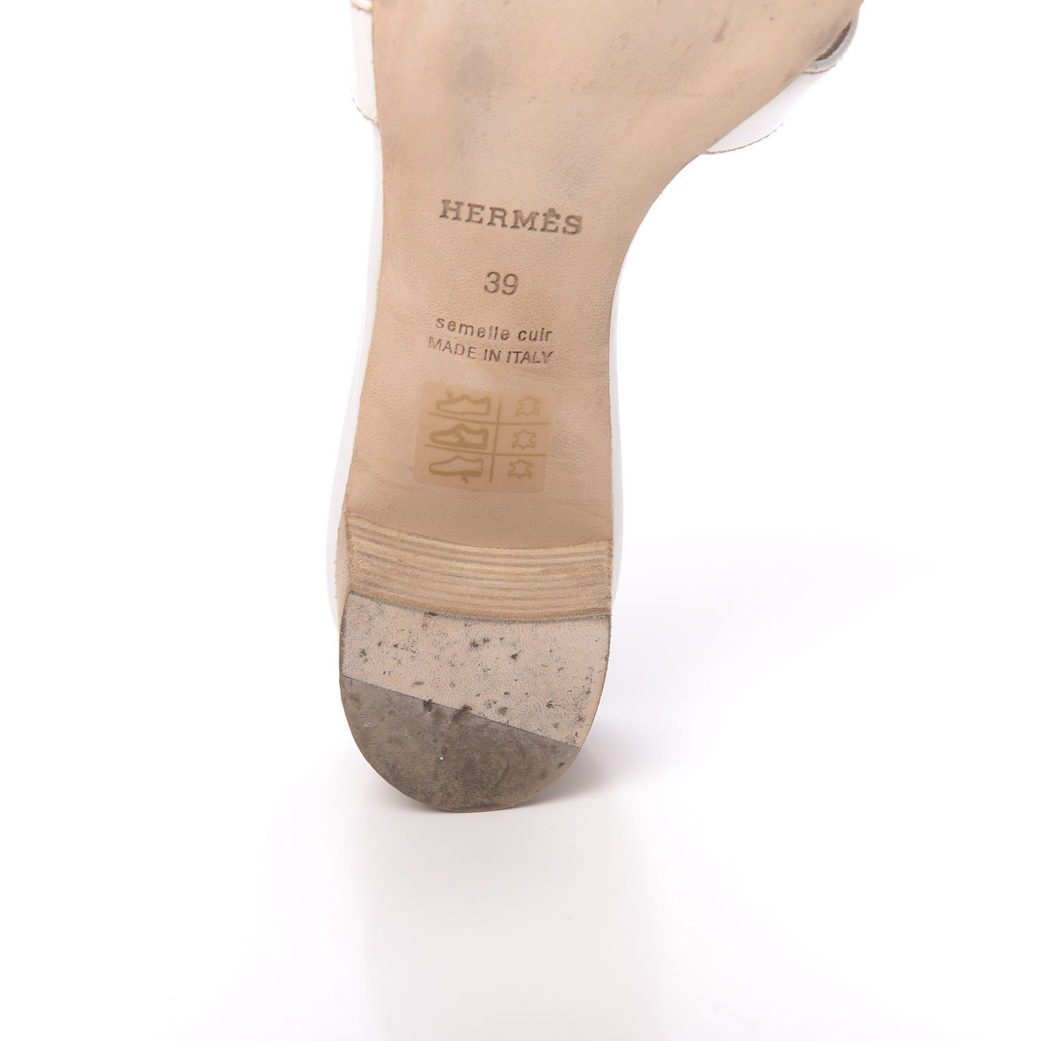 Hermes Calfskin Oasis Sandals 39 White 11 of 13
