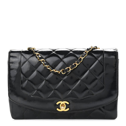 Chanel Patent Quilted Medium Single Flap Bag Black 1 of 22