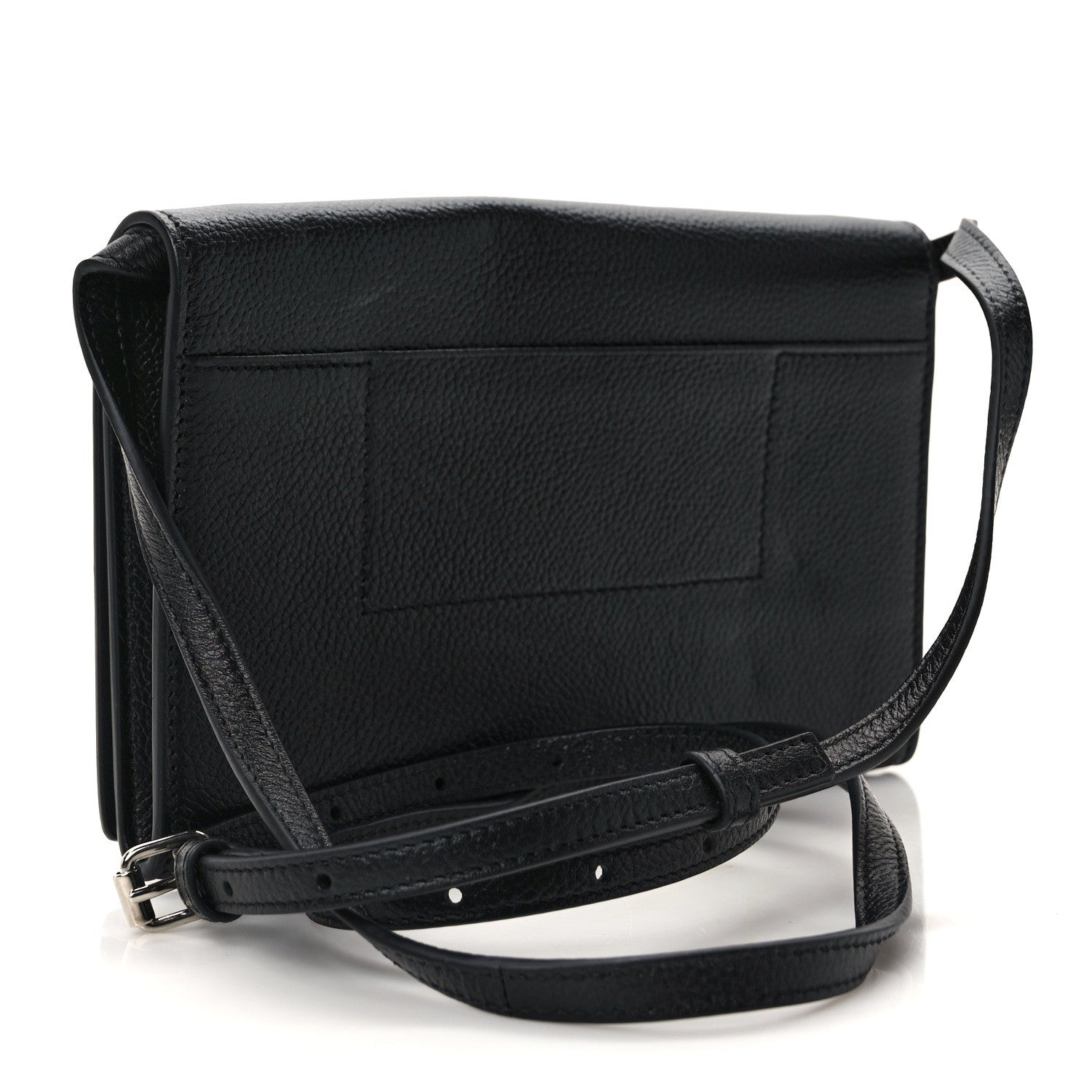 Balenciaga Grained Calfskin Phone Holder Black 3 of 8