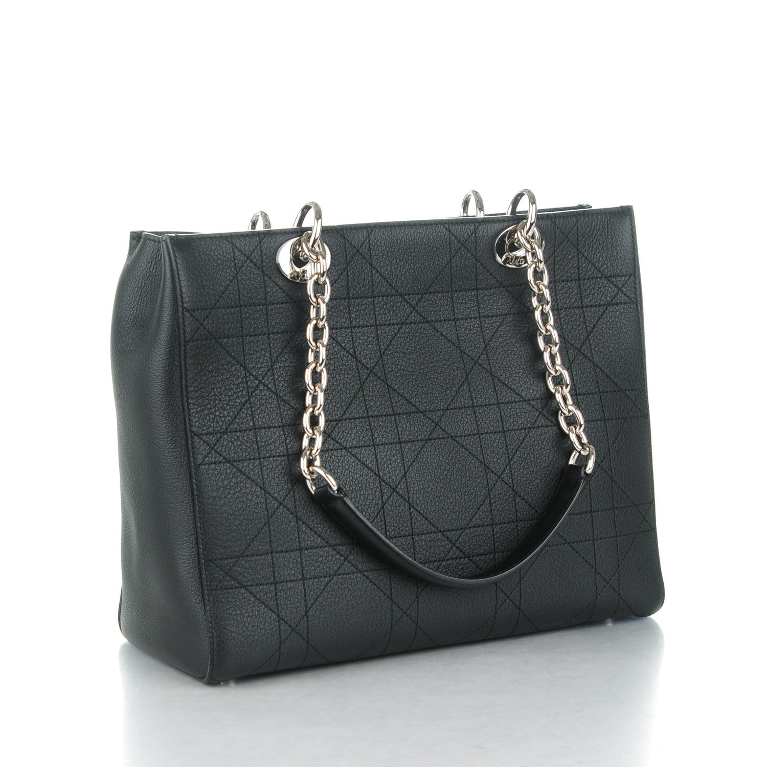 Christian Dior Grained Calfskin Cannage Medium Ultradior Tote Black 3 of 7