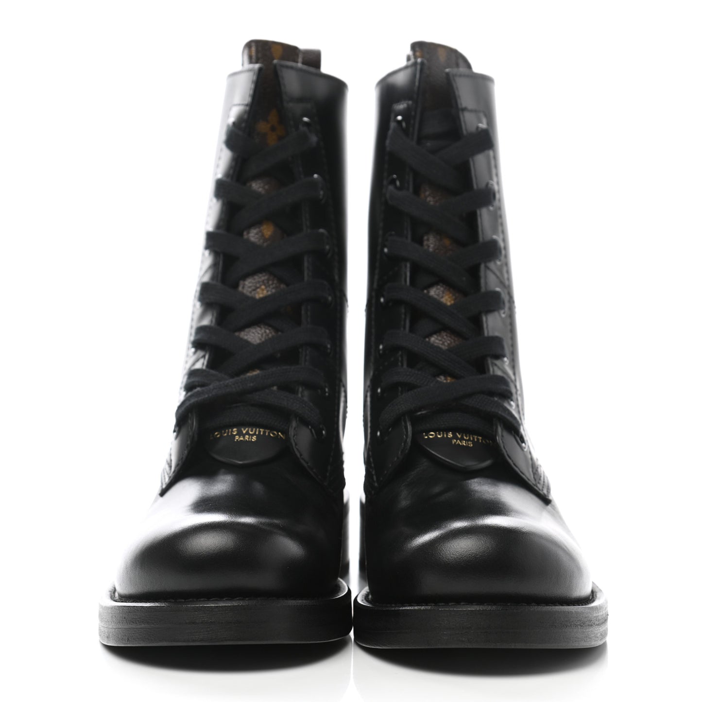 Calfskin Monogram Metropolis Flat Ranger Boots 37 Black