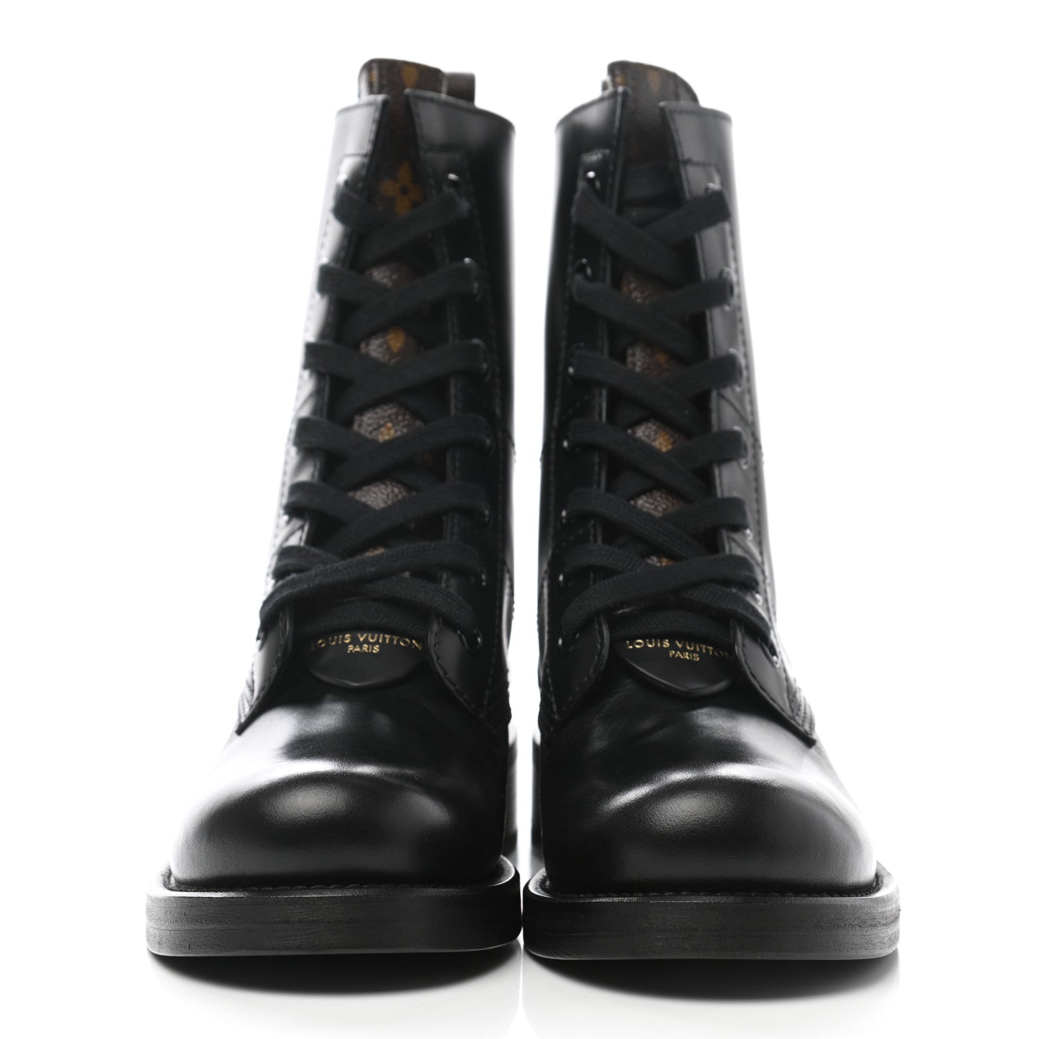 Louis Vuitton Calfskin Monogram Metropolis Flat Ranger Boots 37 Black 2 of 10