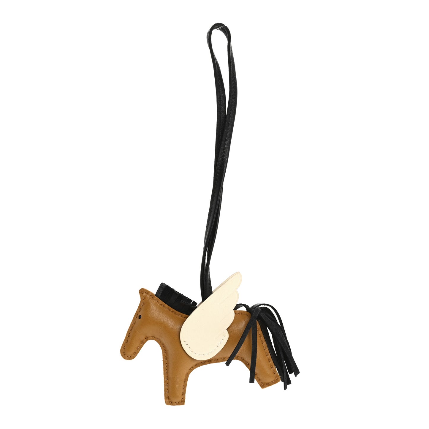 Milo Lambskin Grigri Rodeo Pegase Horse Bag Charm PM Sesame Black Nata