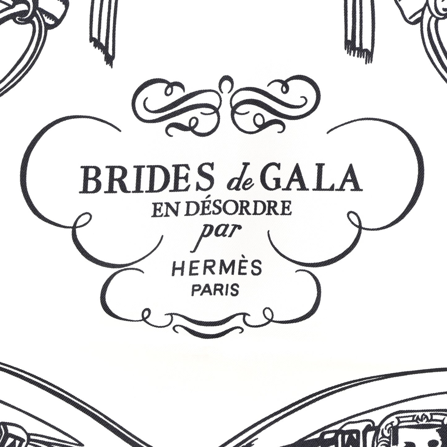 Silk Brides De Gala Brode Scarf 90 White Black