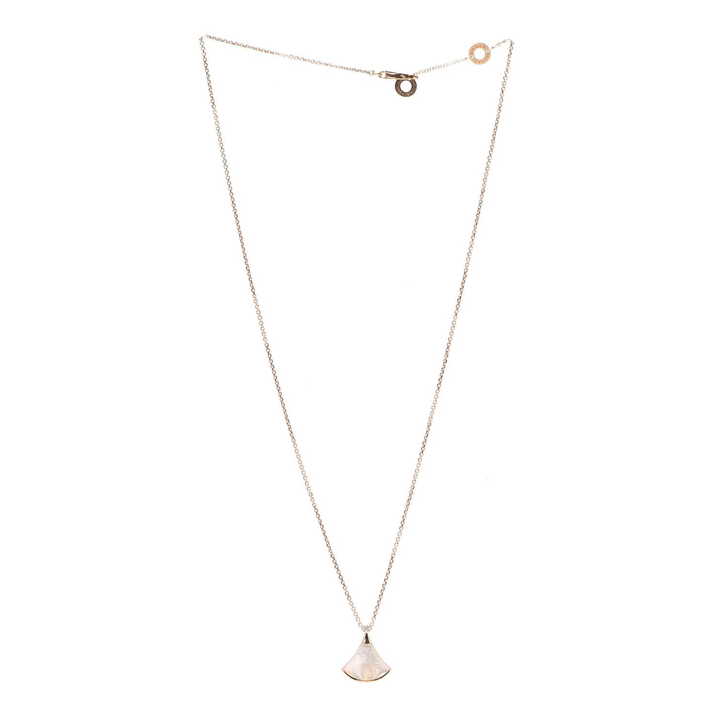 18K Rose Gold Diamond Mother of Pearl Small Divas' Dream Pendant Necklace