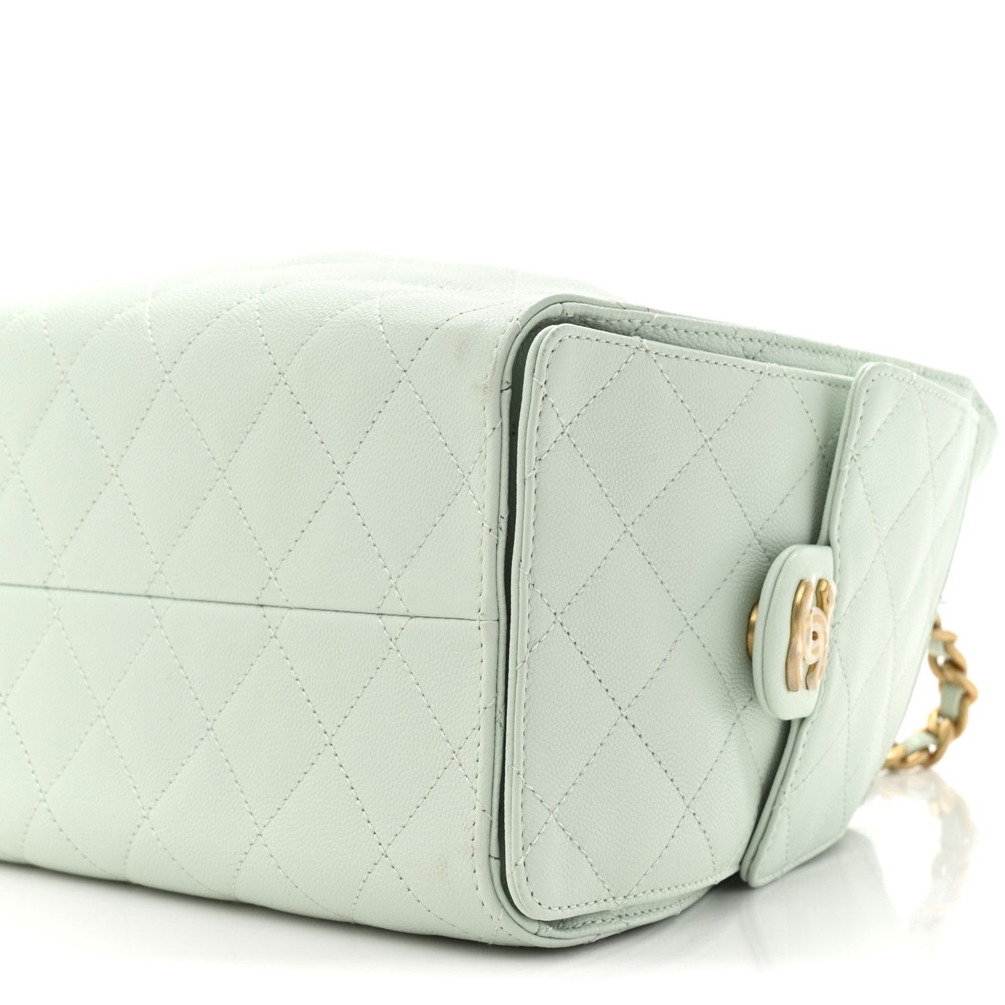Caviar Quilted Small Chanel 25 Handbag Light Green
