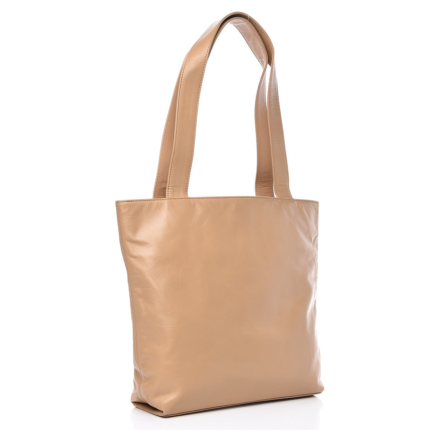 Chanel Lambskin CC Tote Beige 3 of 13