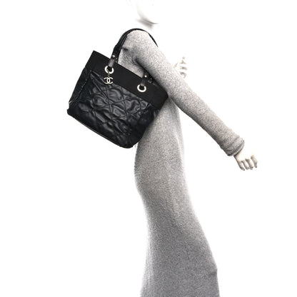 Chanel Coated Canvas Quilted Small Paris Biarritz Tote Black 2 of 10