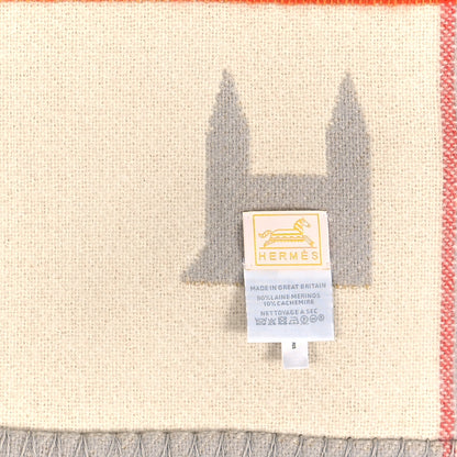 Hermes Wool Cashmere Avalon Epopee Blanket Jaune Miel Gris Perle 3 of 3