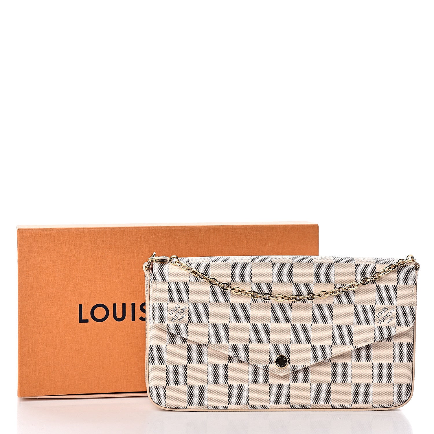 Louis Vuitton Damier Azur Pochette Felicie Chain Wallet Rose Ballerine 11 of 11