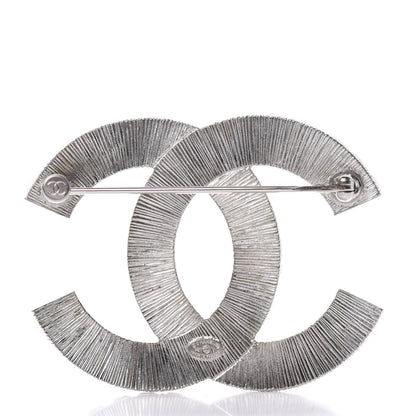 Chanel Baguette Crystal CC Brooch Silver 3 of 5