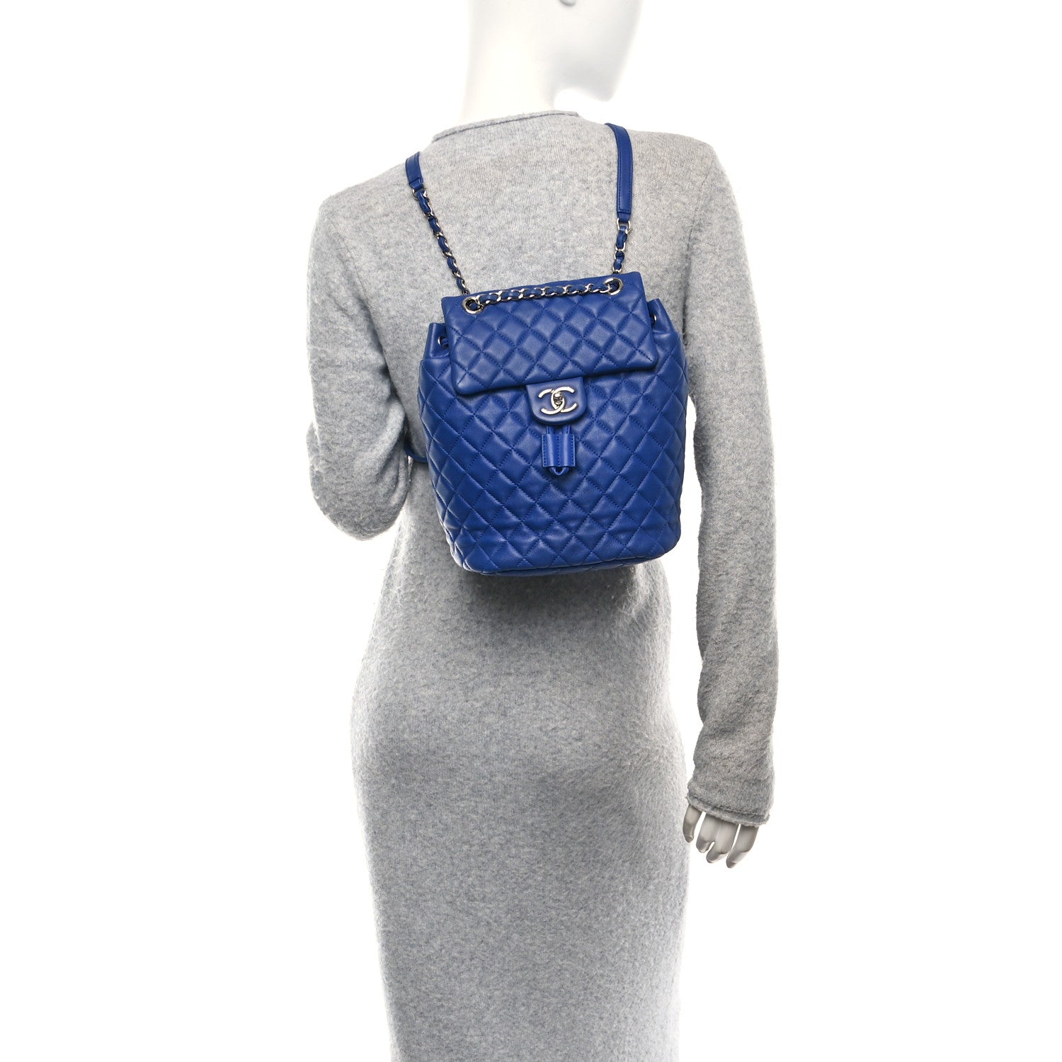 Chanel Calfskin Quilted Small Urban Spirit Backpack Blue 2 of 10