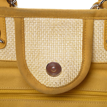 Chanel Woven Straw Raffia Large Deauville Tote Yellow 8 of 12