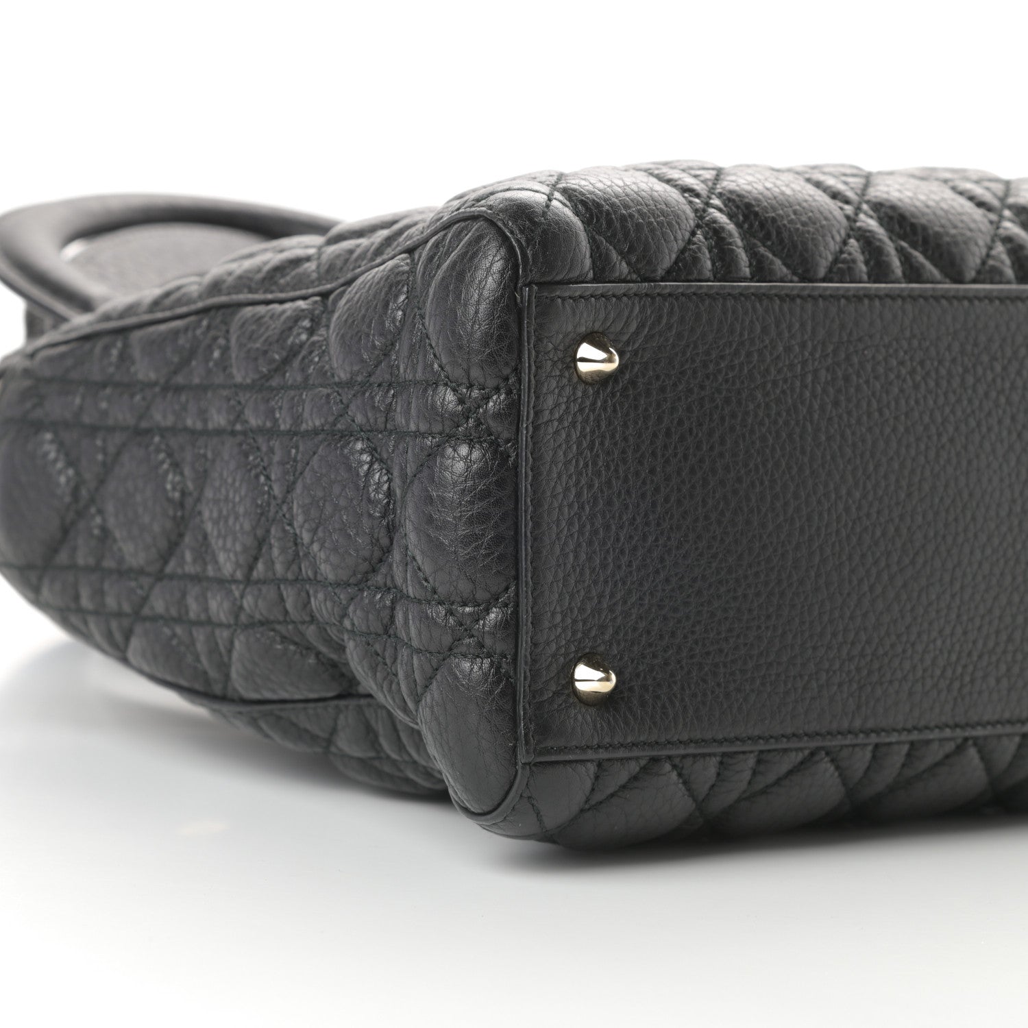 Christian Dior Grained Calfskin Cannage Medium Supple Lady Dior Black 9 of 11